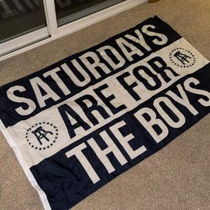 Barstool Saturdays Are For The Boys Flag - Blue and White
